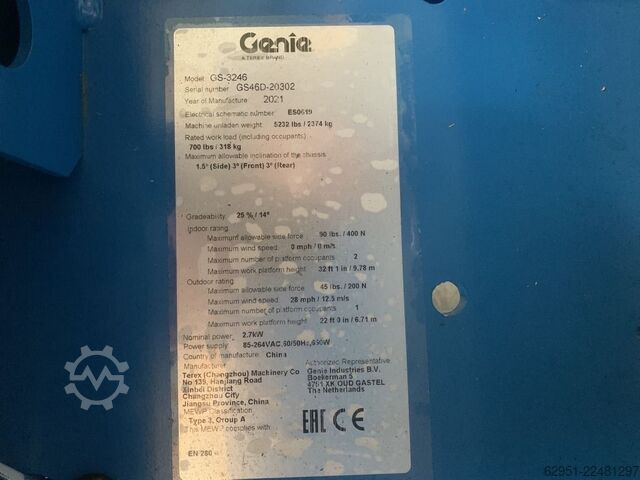 Ollós emelő Genie GS3246