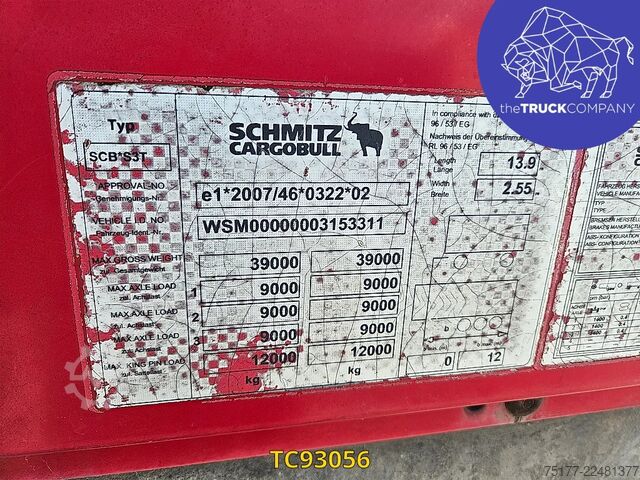 Sliding tarpaulins Schmitz Cargobull 