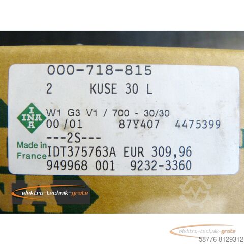Component INA Satz KUSE 30 L W1 G3 V1/700-30/30 Kugelumlaufeinheit !