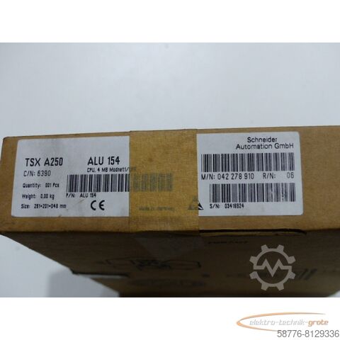 Bileşen Schneider Automation TSX A250 ALU 154 CPU, 4 MB Modnet1/SFB !