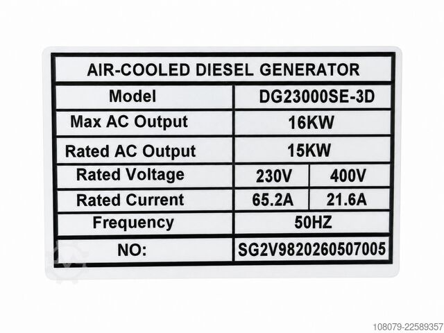 Gerador de energia Newpower Generator DG23000SE-3D Stromerzeuger 16kW 4-Takt