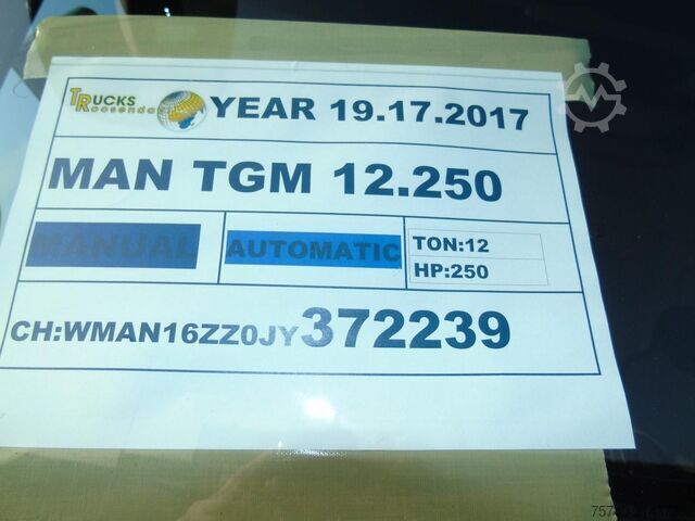 Gesloten bak MAN TGM 12.250 + euro 6 + lift + iso box