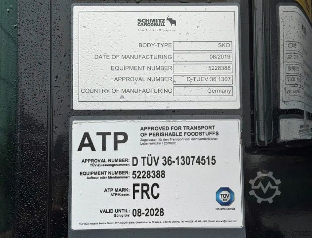Kühlauflieger SCHMITZ CARGOBULL SCB*S3B AIR CARGO PHARMA ATP 278 CM INSIDE SUPER