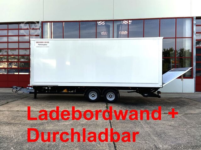 Dobozos pótkocsi Möslein TK0105D-L Weiß  Tandem Koffer, Ladebordwand 1,5 t + DurchladbarNeufahrzeug --