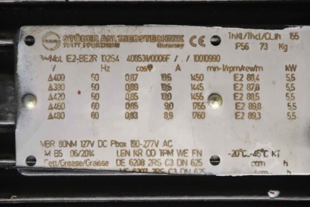 Elektromotor 5,5 kW 1445 rpm Stöber E2-BE2R 132S4