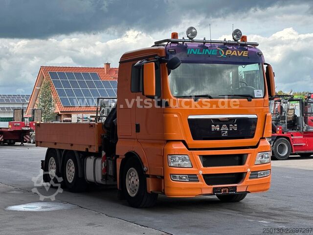 Camião de plataforma MAN TGX 26.480 6x4 Pritsche + HIAB 166E-2 Ladekran