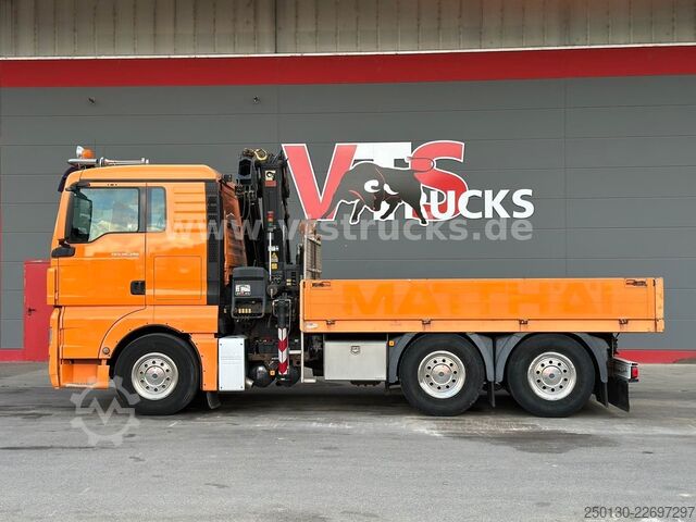 Camião de plataforma MAN TGX 26.480 6x4 Pritsche + HIAB 166E-2 Ladekran