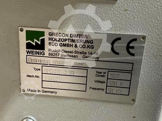 Optimalizáló keresztvágó fűrész Weinig Opticut S50 2012 Weinig Opticut S50