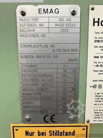 Függőleges eszterga EMAG VSC 400