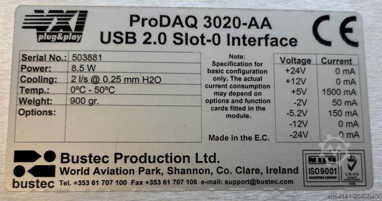 ProDAQ 3020 USB2.0 interfejs bustec ProDAQ 3020 AA