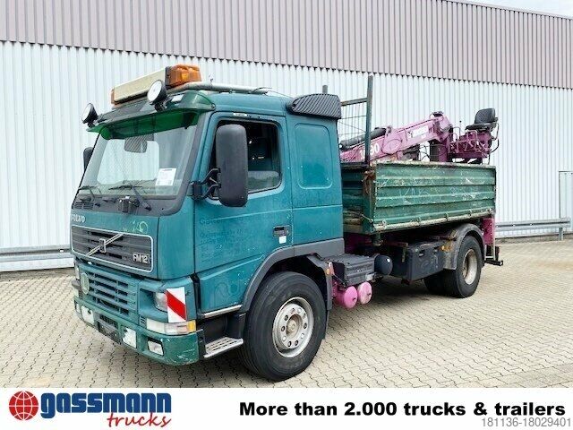 Kipper LKW Volvo FM12-420 4x2 mit Heckkran Jonsered 1090, Hochsitz