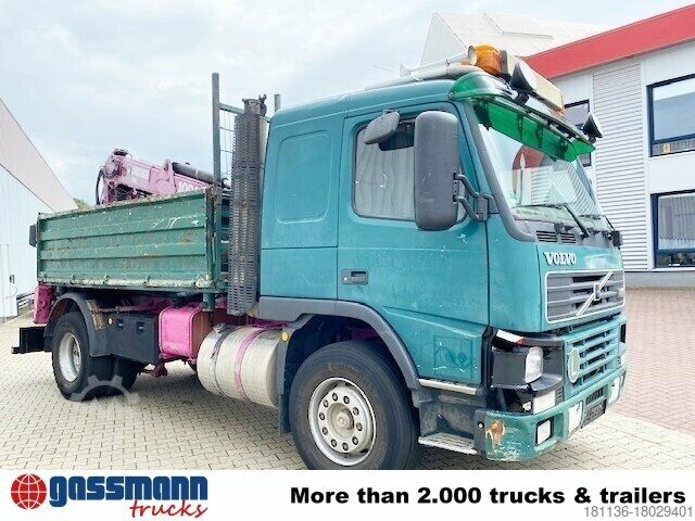 Kipper LKW Volvo FM12-420 4x2 mit Heckkran Jonsered 1090, Hochsitz
