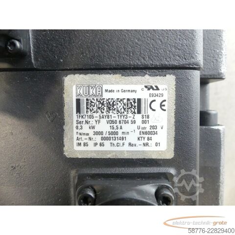 Unidad de control KUKA 1FK7105-5AY81-1YY3-Z S18 Servomotor SN: YFVD50670459001