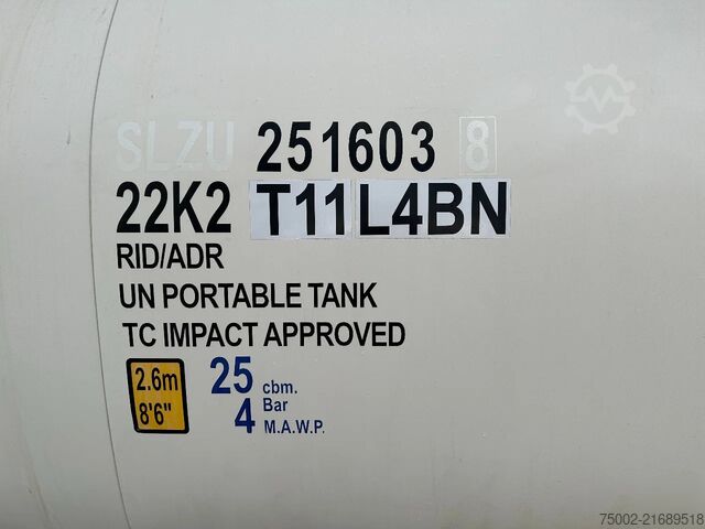 Tankcontainer CIMC tankcontainers 20FT ISO /  25.010L / 22K2 / L4BH / T12 / steam...