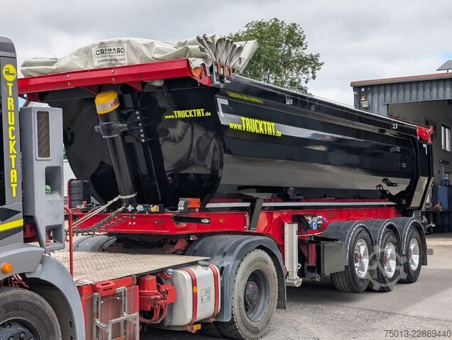 Semi-remorque benne  HardoX 25 cbm, Hydr. Klappe, E- Verdeck, MIETEN?