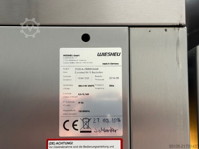 FORNO WIESHEU EUROMAT B5/B10 VARIO Wiesheu Euromat B5/B10