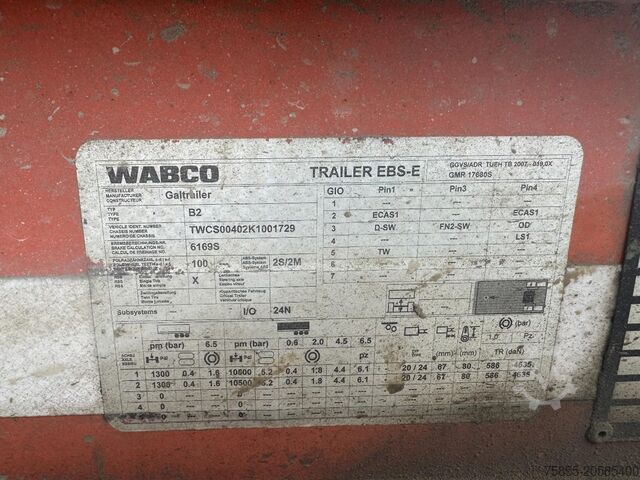 Ribaltabile Galtrailer B2PS 26-6/5 SAF Axles / Discbrakes / Sliding roof