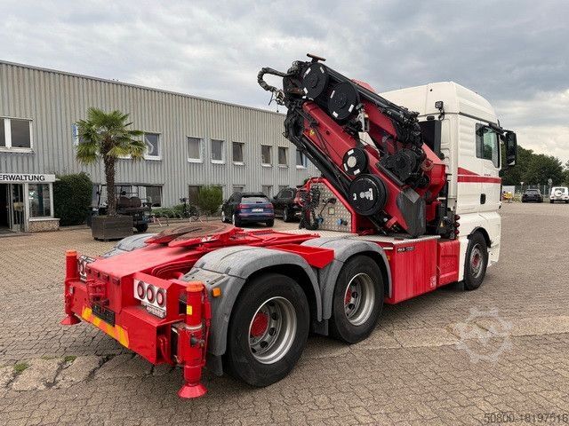 Standaard trekker MAN 28.500 TGX 6X2-2 BLS, Kran HMF 5020-K6, Funk,23m