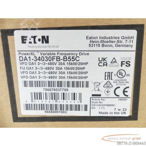 Komponente Eaton PowerXL DA1-34030FB-B55C / 169391 SN: 66650001003 --