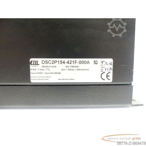 Componenta  ETEL DSC2P154-421F-000A Servo Drive 568440-01 SN: 17605636