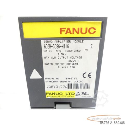 Składnik Fanuc A06B-6096-H116 SNV06Y91770 generalüberholt mit 12 Mon. Gewährl.