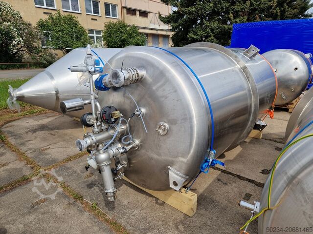 5.720 liter 316L roestvrijstalen vacuüm opslagtank, 1.500 mm diameter x 2.500 mm rechte zijde SCHWARTE-MILFOR 5,720 Litre