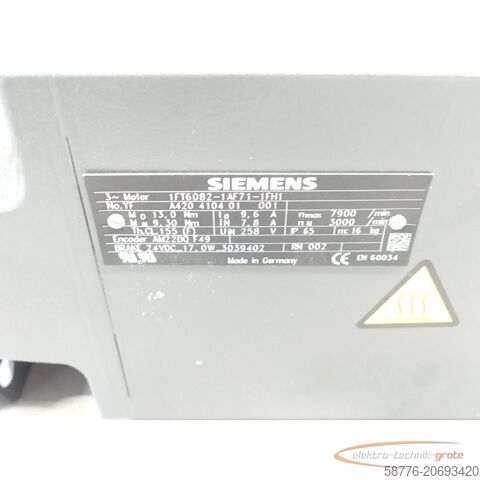 Vezérlőegység Siemens 1FT6082-1AF71-1FH1 SN: A420410401001 Synchronmotor