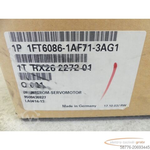 Control unit Siemens 1FT6086-1AF71-3AG1 Servomotor SN: 1TRX26227201 -  -