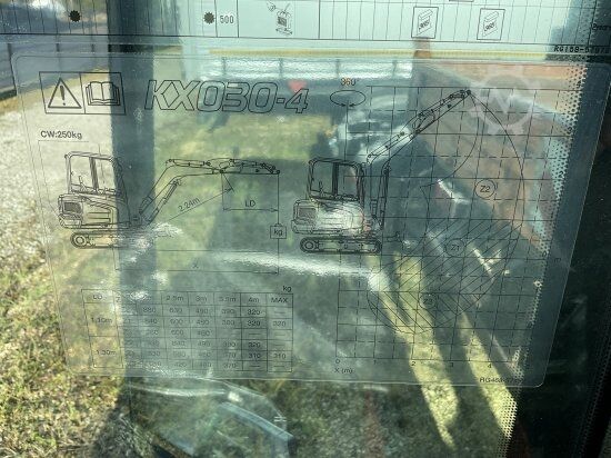 Mobilbagger KUBOTA KX030-4 MINIBAGGER NUR 52,5 BH, TOP-ZUSTAND !