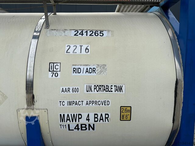 Tank kontejner Welfit Oddy 20FT ISO, 23.950L / 1-COMP.  / IMO 1 / valid 2...