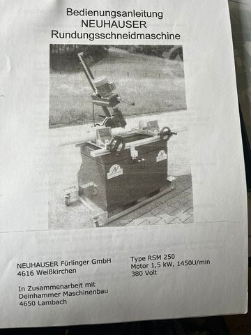 Rundungsschneidmaschine Neuhauser Fürlinger 