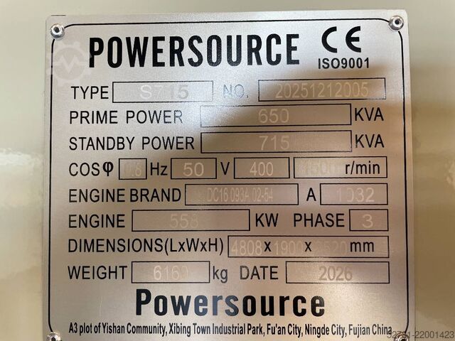 Tilslag Scania DC16 093A - 715 kVA Generator - DPX-19765