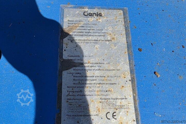Ascensore a forbice Genie GS2632 Electric, 10m Working Height, 227kg Capacit
