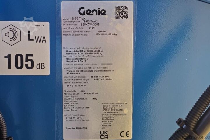 Piattaforma telescopica Genie S65XC TRAX Valid inspection, *Guarantee! Diesel, 4