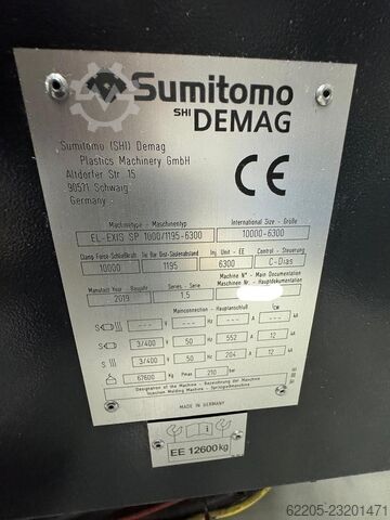 2019 Sumitomo (SHI) Demag EL-EXIS SP 1000/1195-6300 Sumitomo (SHI) Demag EL-EXIS SP 1000/1195-6300