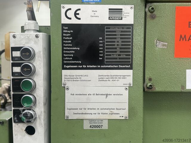 Otomatik delme makinesi Andritz Kaiser KSTU MB 1250