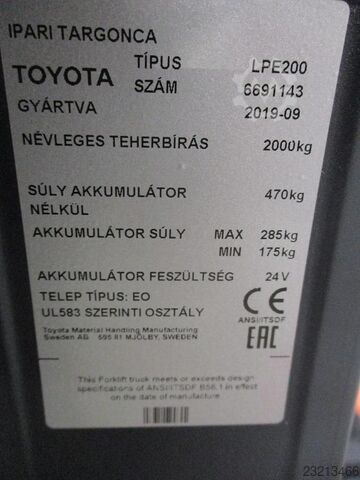 2020 TOYOTA LPE200 - 2425 TOYOTA LPE200