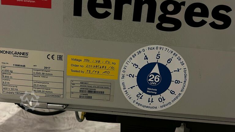 Γερανός αποθήκης Konecranes CXT40410040A36FCL0S