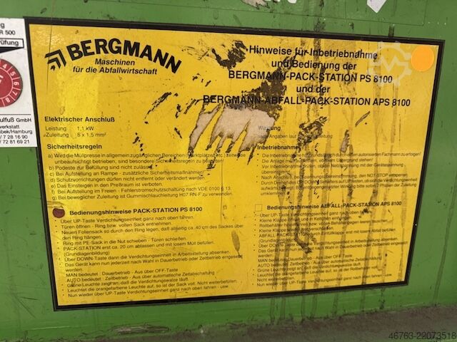 Prensa de fardos Bergmann PS 8100E