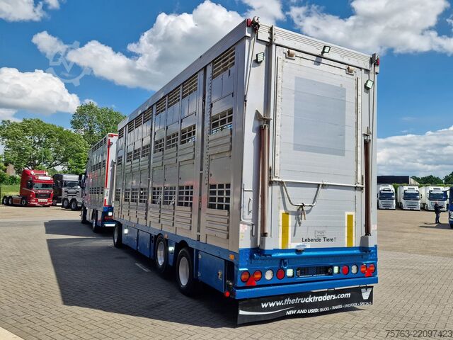 Szarvasmarha-szállítás Volvo FH 13.460 - Menke Livestock + trailer - 3 stock...