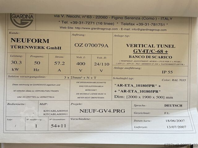 Magas hőmérsékletű szárító Giardina GV4T/C
