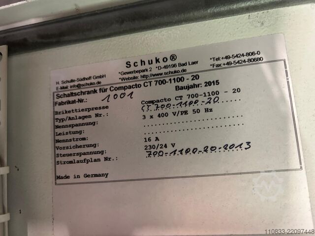 Sistem de extracție staționar Schuko COMPACTO CT 1100 S-20 plus