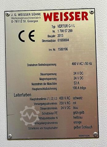 Tornio verticale WEISSER VERTOR C-1 L