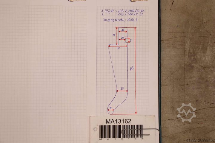 Abkantwerkzeug geteilt 1500 mm unbekannt 30/143 mm  R4