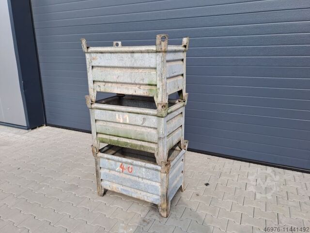 Stapelbehälter Behälter Metallbehälter Thyssen /Außenmaße:850x560x580mm(BxTxH)/ 3 Stück / feuerverzinkt