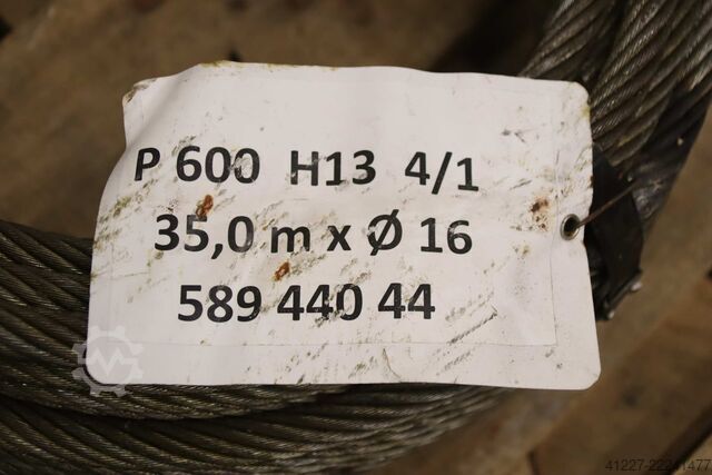 Kraankabel Ø 16 mm, 35 m Demag P IWRC U(bk)  600 H13 4/1  589 440 44
