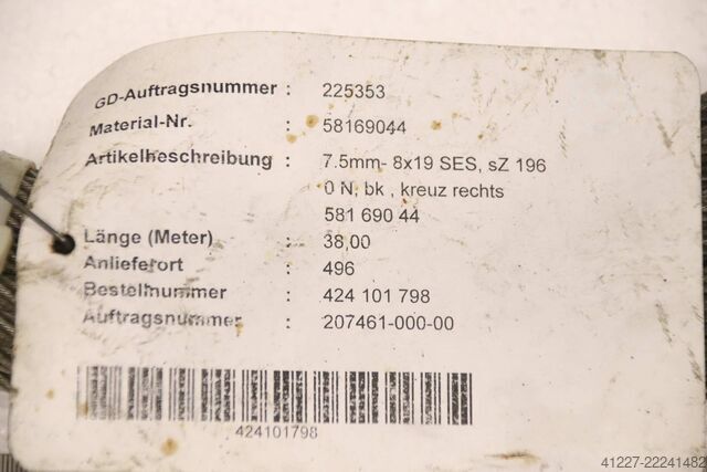 Kraankabel Ø 7,5 mm 38 m Demag 7.5 mm- 8x19 SES,  581 690 44