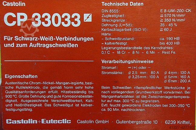 Stabelektroder Svejseelektroder 3,25 x 350 Castolin Eutectic CP 33033
