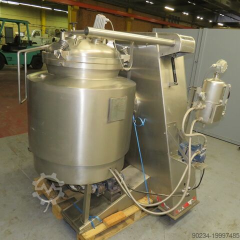 120 liter 4 pk roestvrijstalen 3C vacuüm dissolver-menger met dubbele mantel 3C FRANCE vacuum dissolver mixer