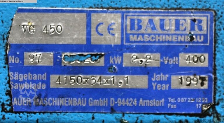 Band Saw - Vertical BAUER VG 450